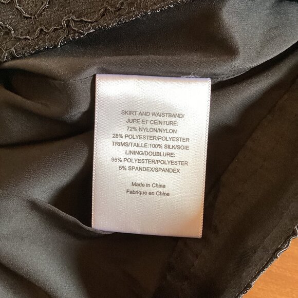 Tory Burch Black Lace A-Line Skirt Size 6 With Pleats & Double‎ Buttons - Picture 3 of 7